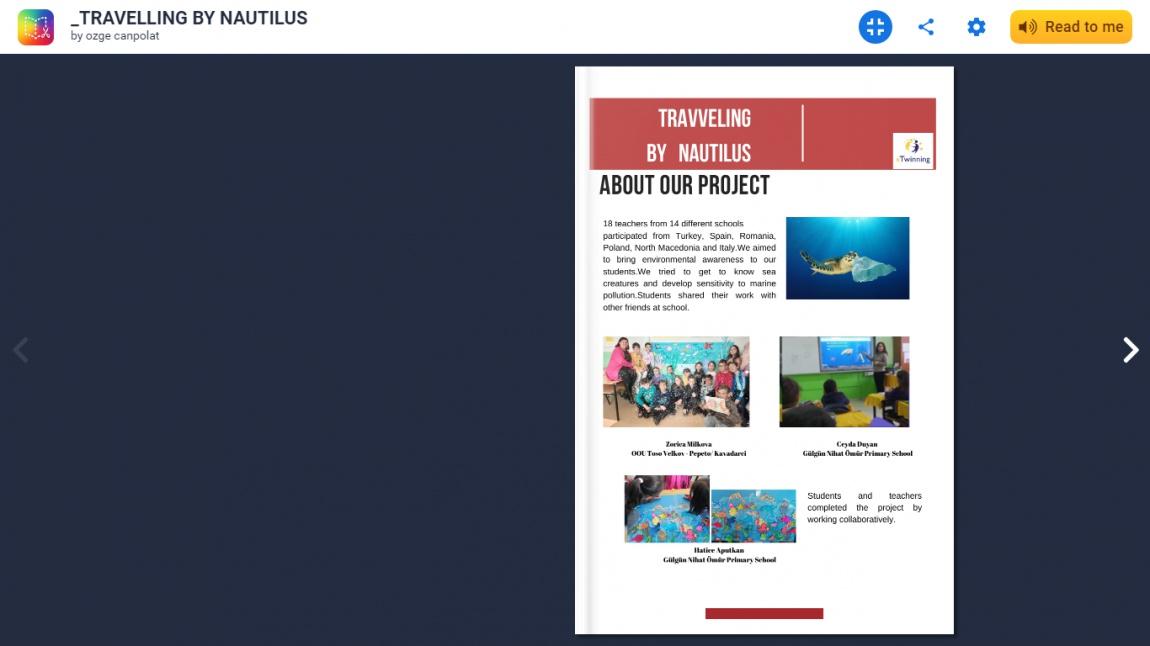 Travelling By Nautilus eTwinning Projesi Dergi Çalışmamız